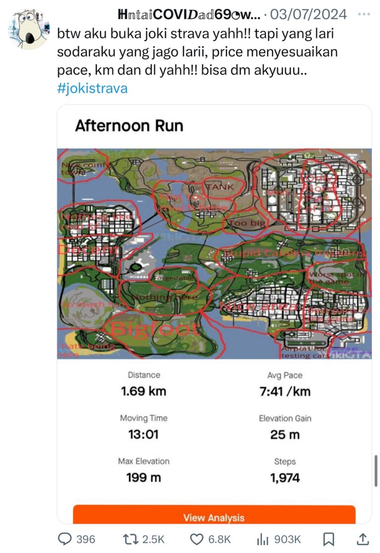 Strava jockeys trend viral in Indonesia