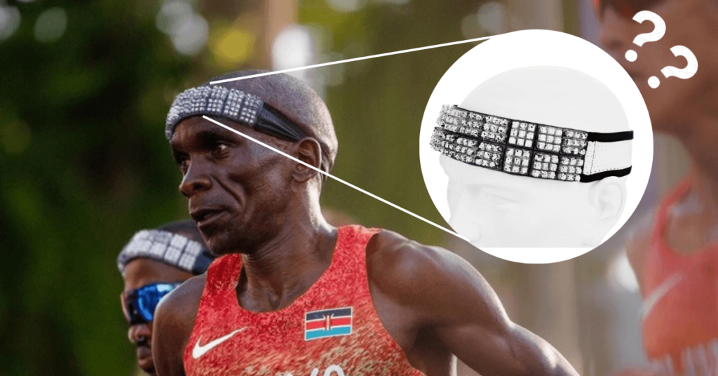 Eliud Kipchoge wearing Omius cooling headband